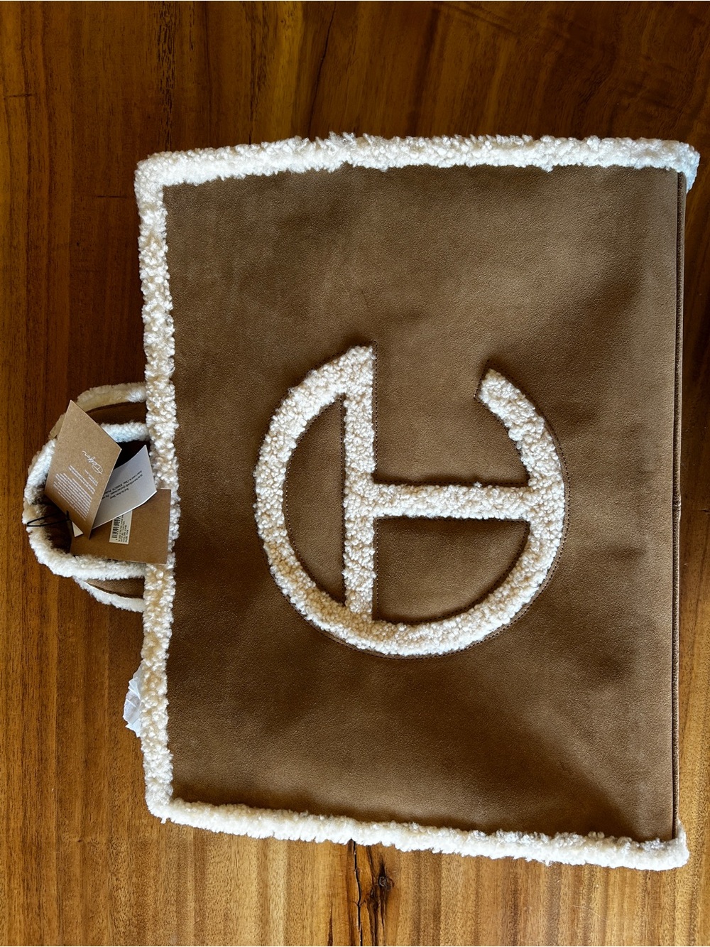 Chestnut & Cream Sherpa Logo Tote